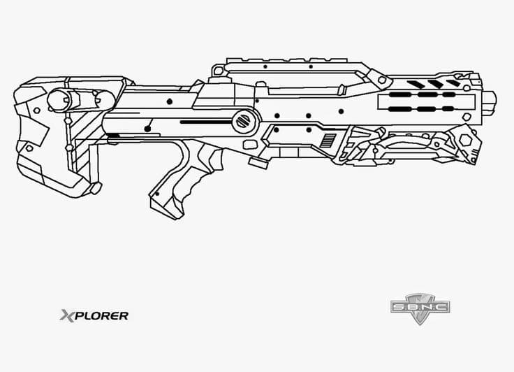 Desenho deArma Nerf Grátis Para Crianças para colorir