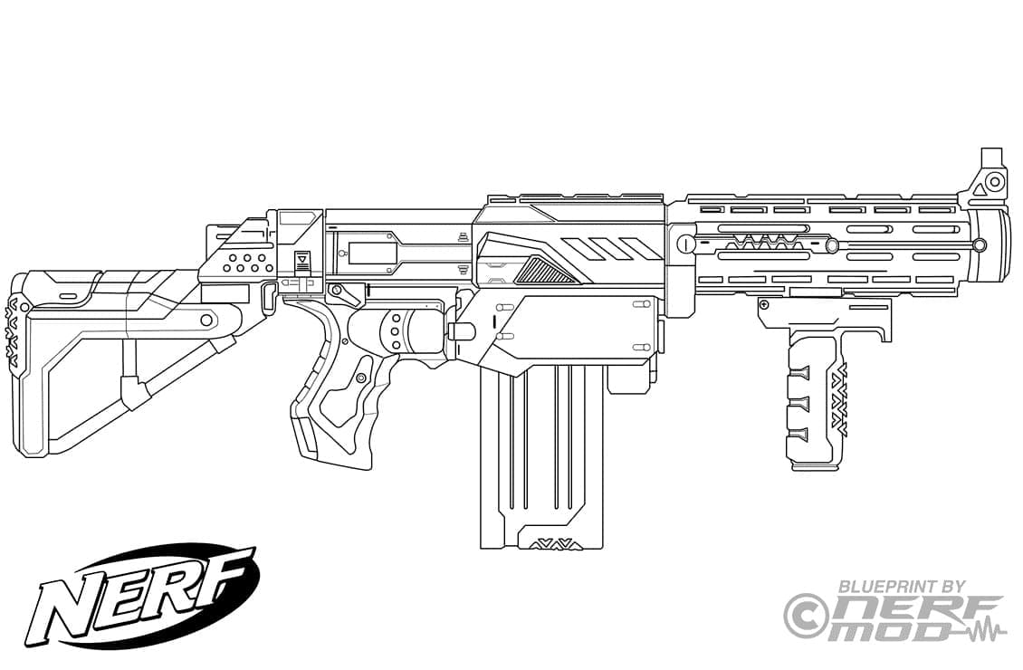 Desenho deArma Nerf Para Crianças para colorir