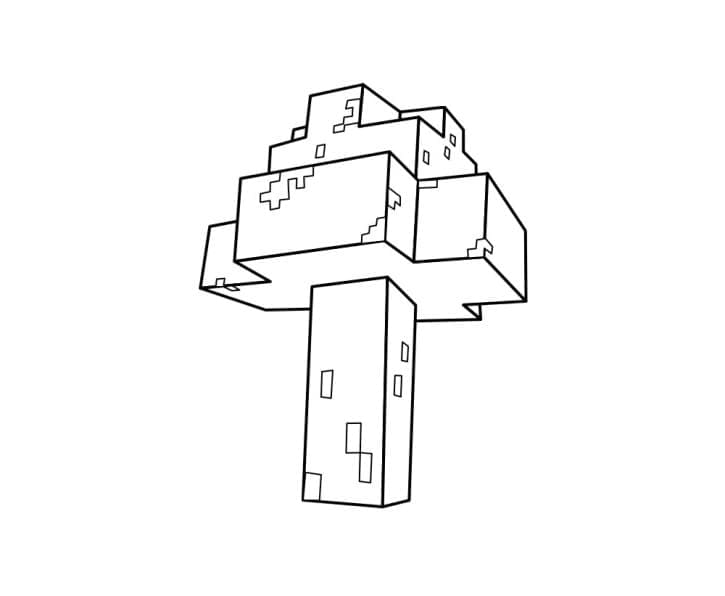 Desenho deÁrvore de Minecraft para colorir