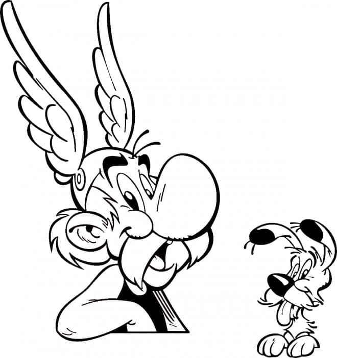 Desenho deAsterix e Ideiafix para colorir