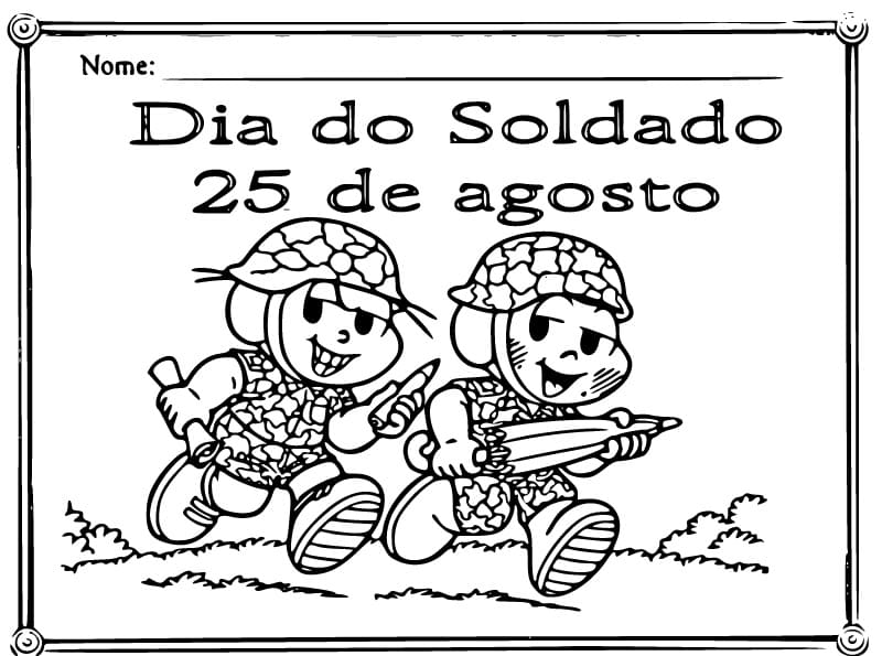 Desenho deAtividades Dia do Soldado para colorir