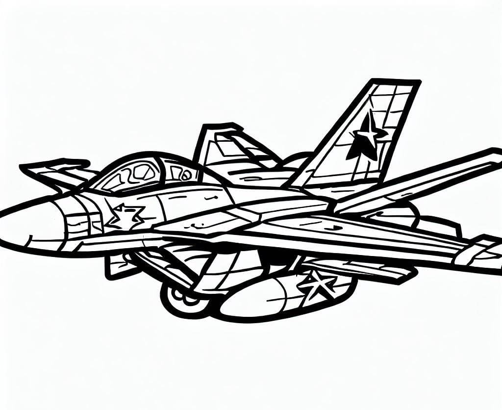 Desenho de Avião de Combate para colorir