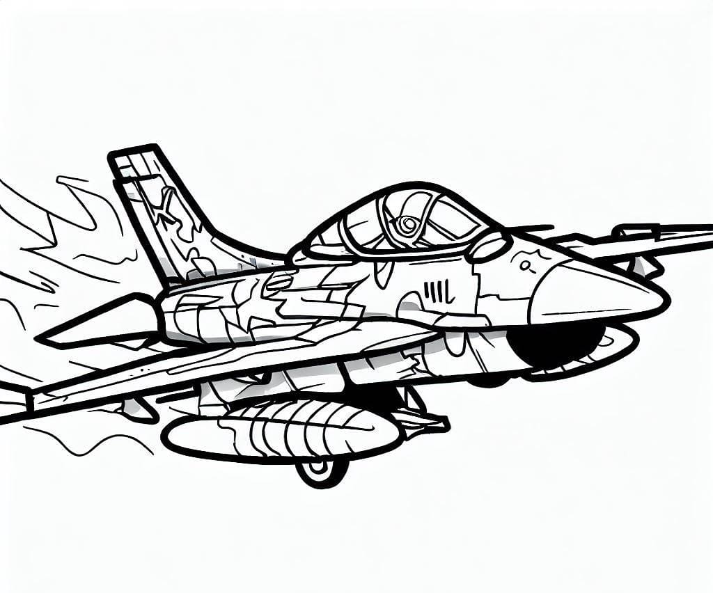 Desenho de Aviões de Caça Militar para colorir