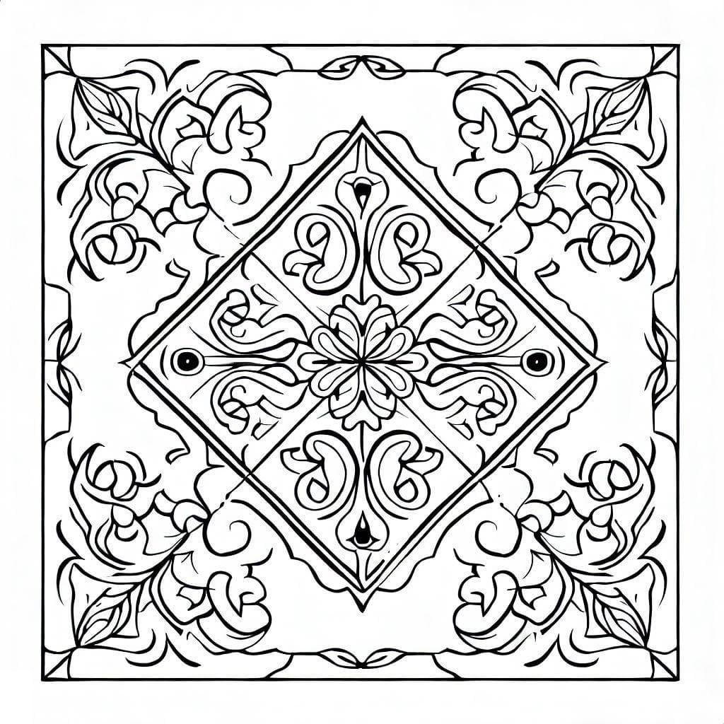 Desenhos de Azulejo para colorir