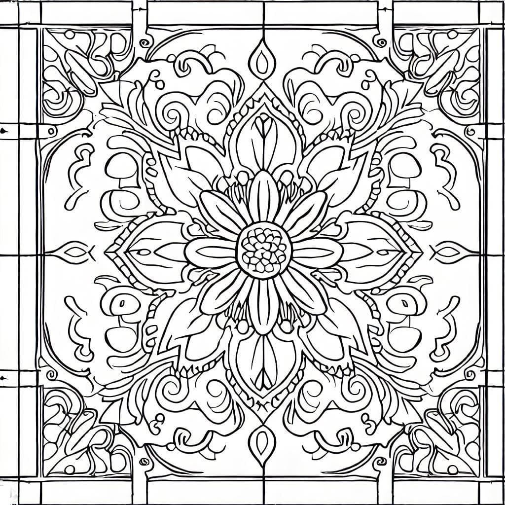 Desenho deAzulejo 5 para colorir