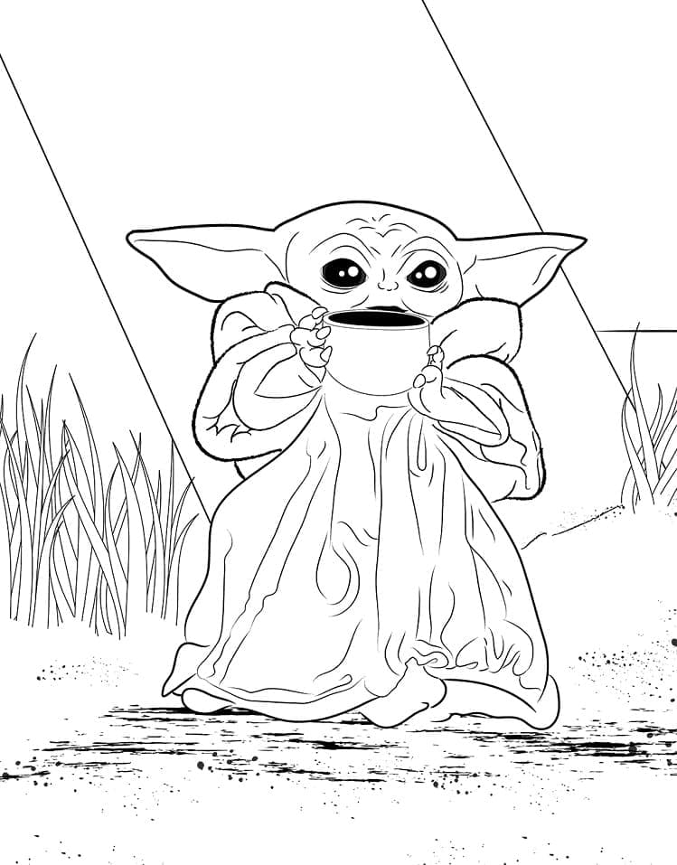 Desenho deBaby Yoda 1 para colorir