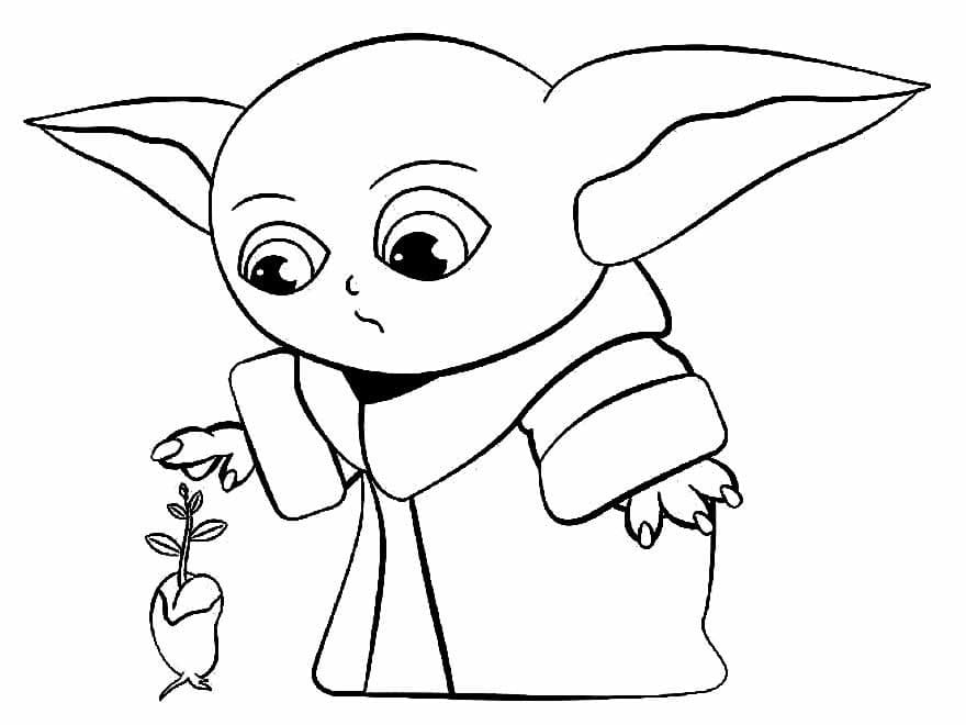 Desenho deBaby Yoda 10 para colorir