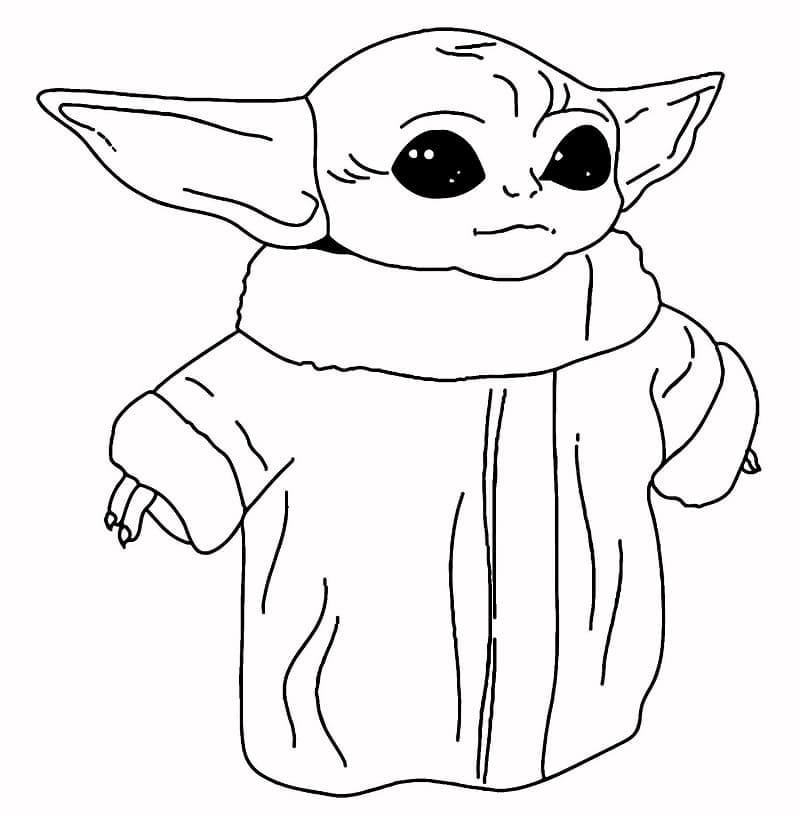 Desenho deBaby Yoda 2 para colorir