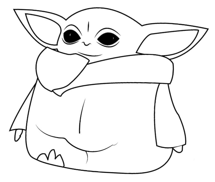 Desenho deBaby Yoda 3 para colorir