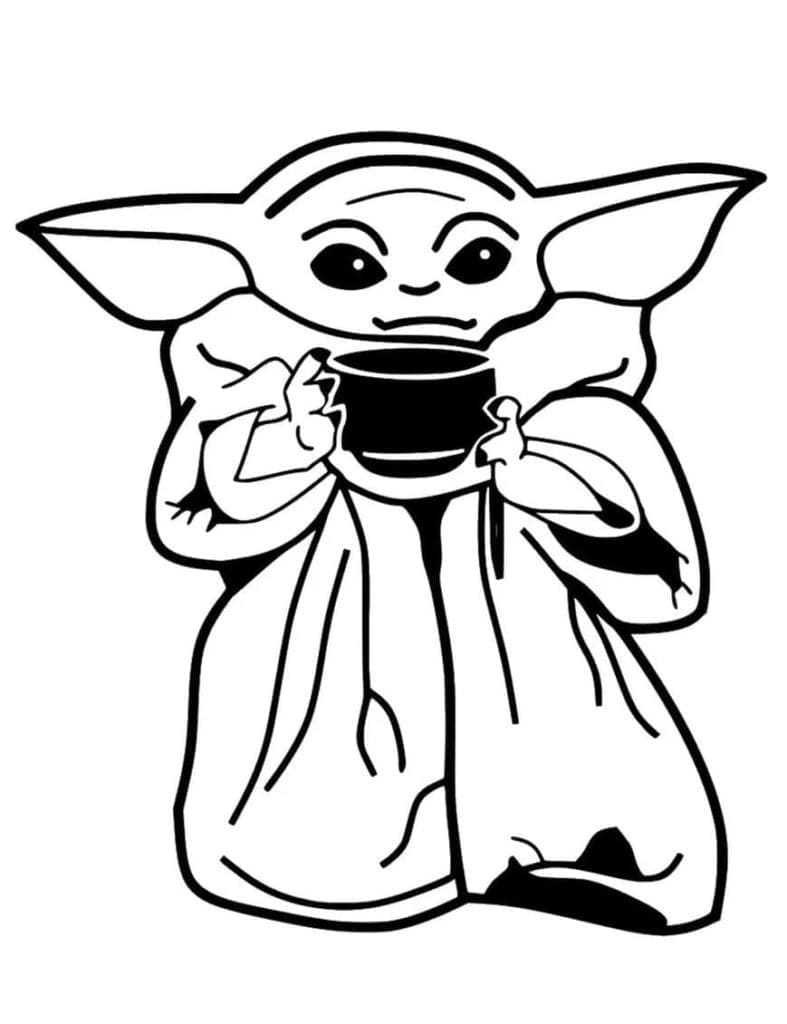 Desenho deBaby Yoda 7 para colorir