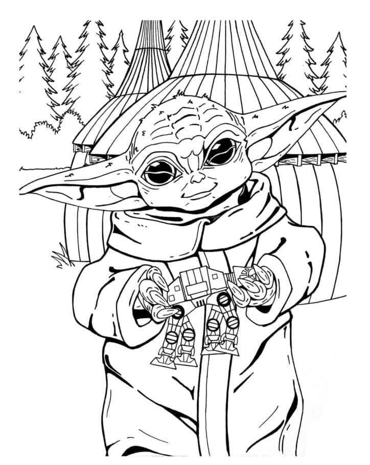 Desenho deBaby Yoda 9 para colorir