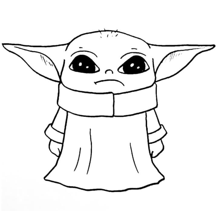 Desenho deBaby Yoda Grátis para colorir