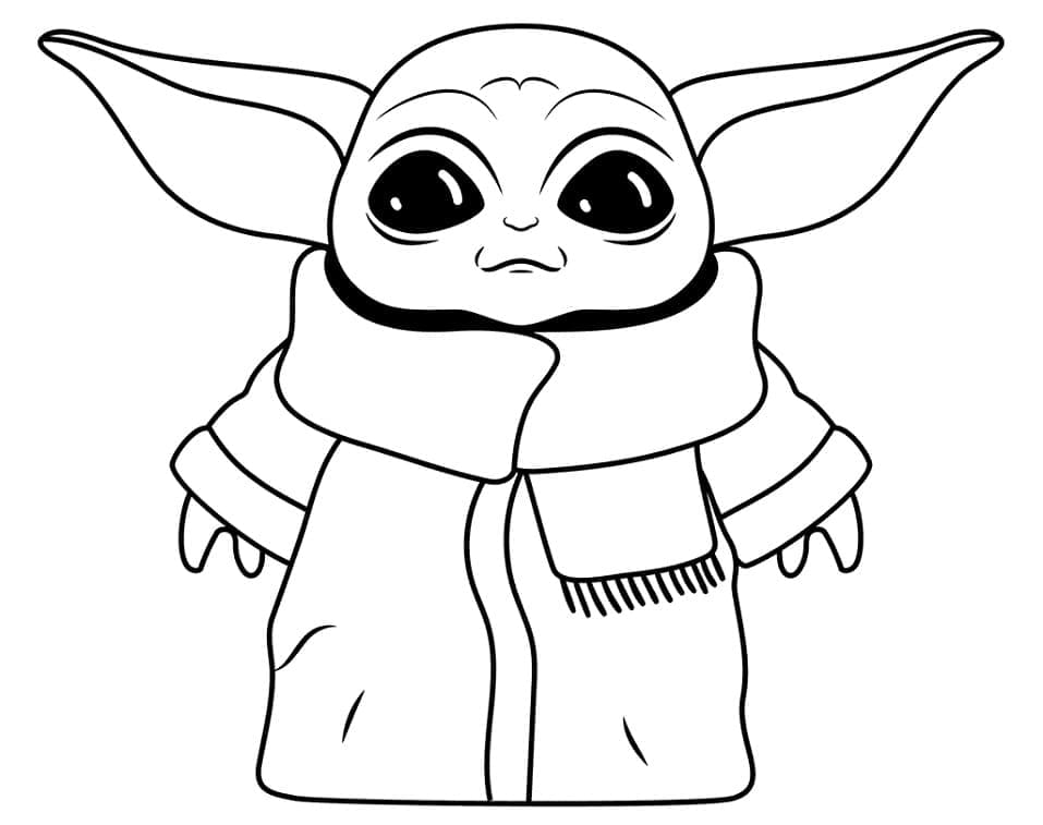 Desenho deBaby Yoda Para Crianças para colorir