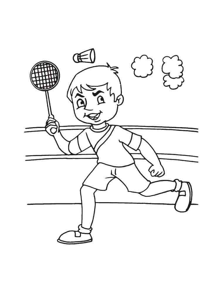 Desenho deBadminton Grátis Para Crianças para colorir