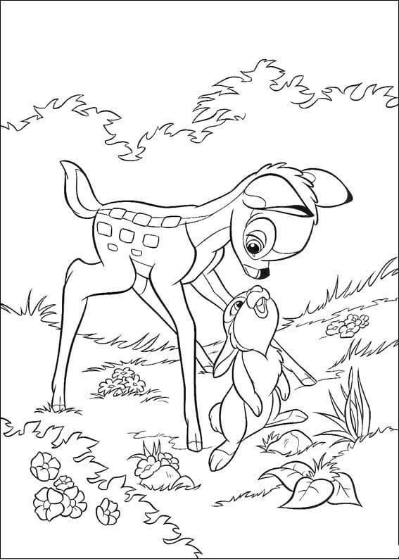 Desenho deBambi com Tambor para colorir