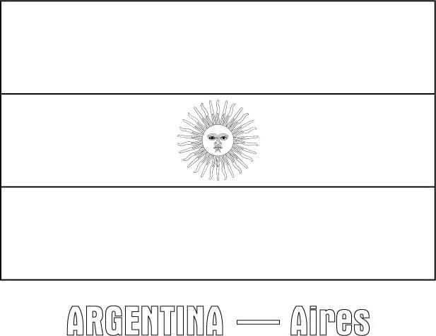 Desenho deBandeira da Argentina Imprimível para colorir