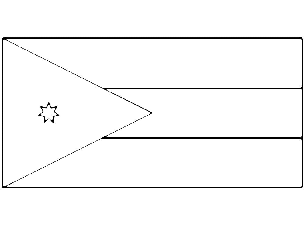 Desenho deBandeira da Jordânia 1 para colorir