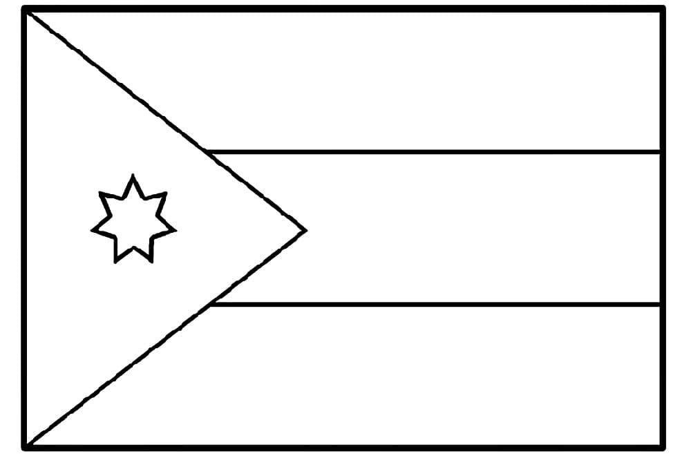 Desenhos de Bandeira da Jordânia para colorir