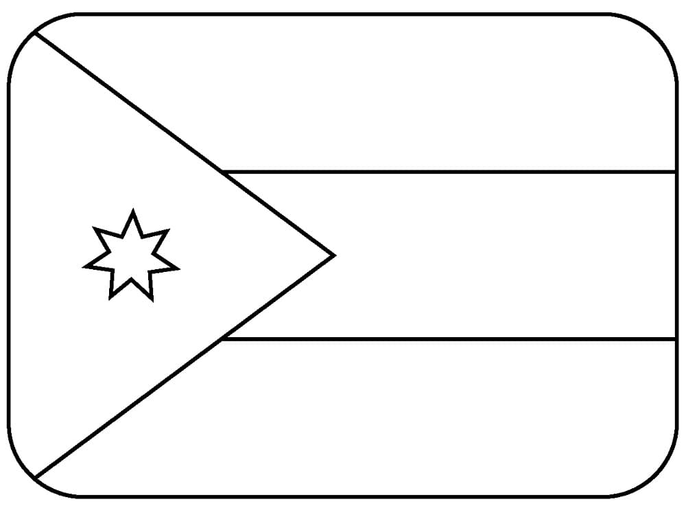 Desenho deBandeira da Jordânia Grátis Para Crianças para colorir