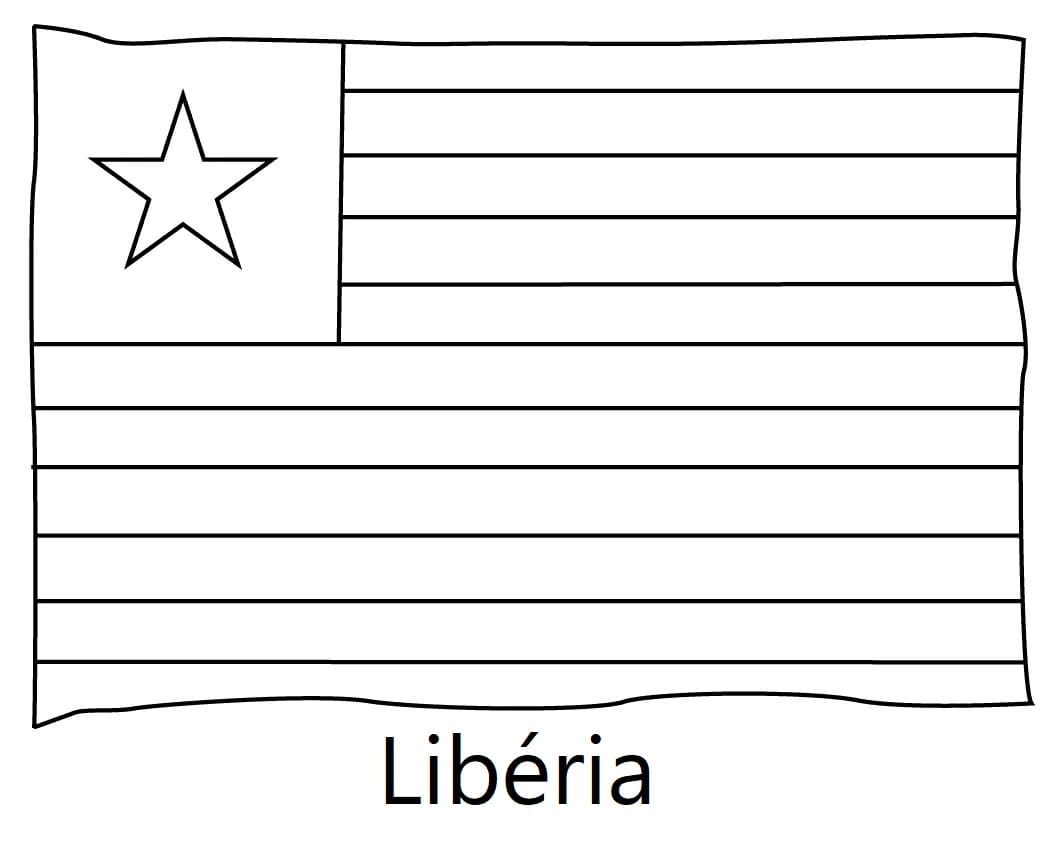 Desenho deBandeira da Libéria Para Crianças para colorir