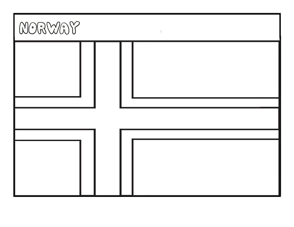 Desenho deBandeira da Noruega 1 para colorir