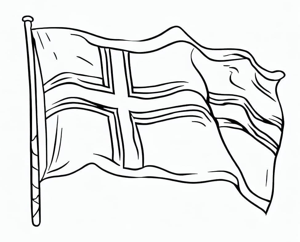 Desenho deBandeira da Noruega 2 para colorir