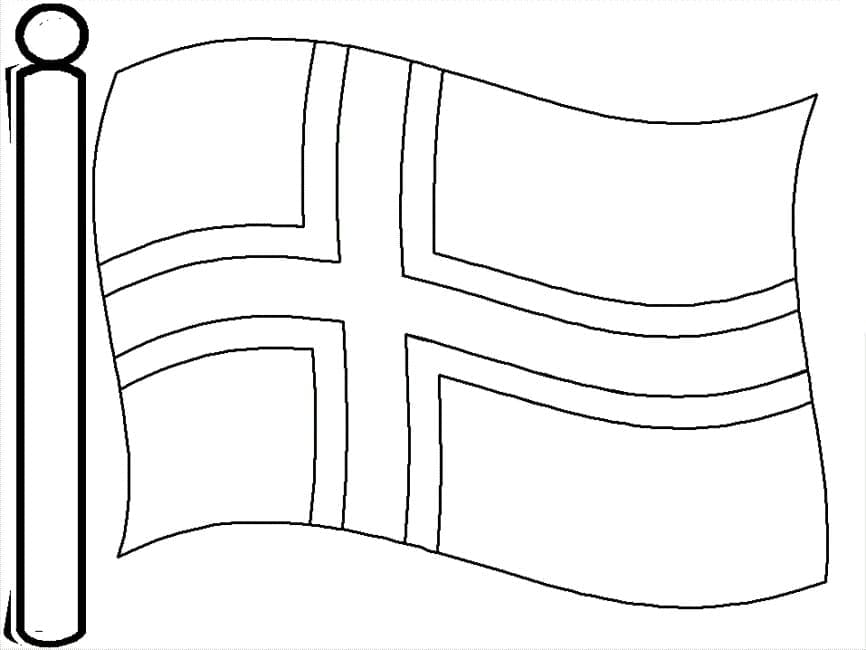 Desenho deBandeira da Noruega Imprimível para colorir