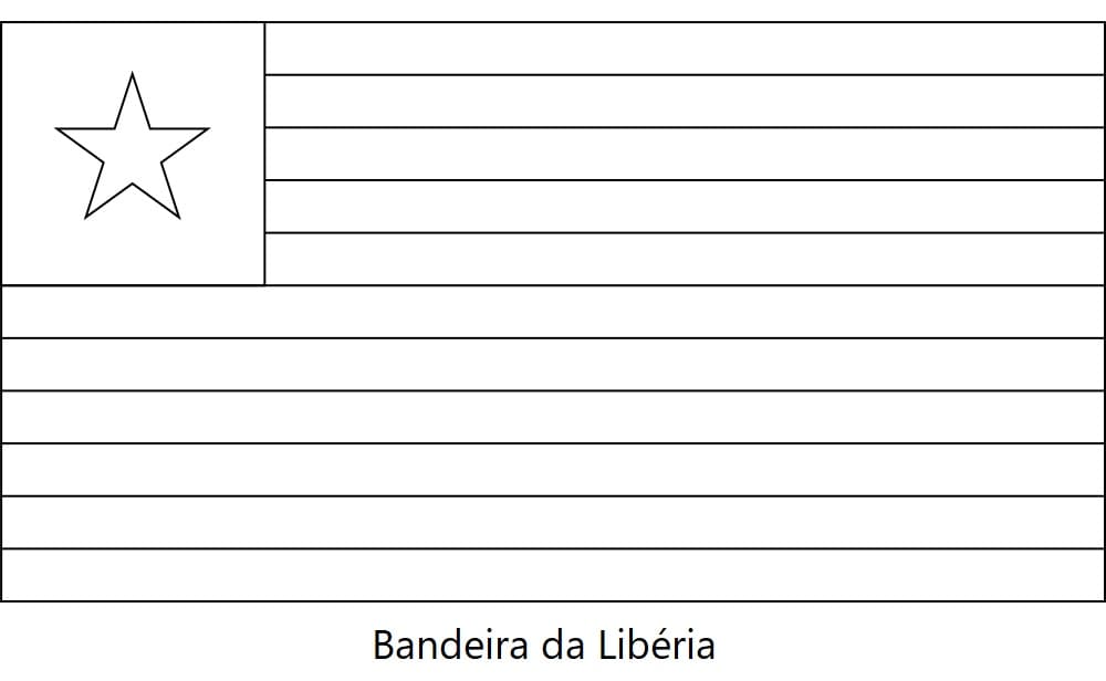 Desenhos de Bandeira da Libéria para colorir