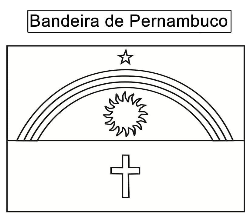 Desenho deBandeira de Pernambuco 2 para colorir