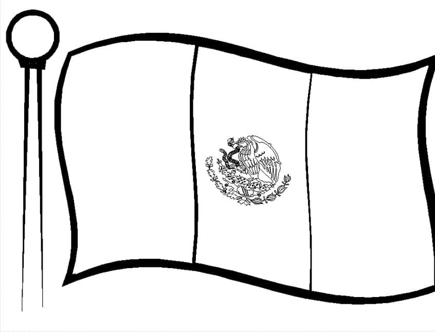 Desenho deBandeira do México 2 para colorir