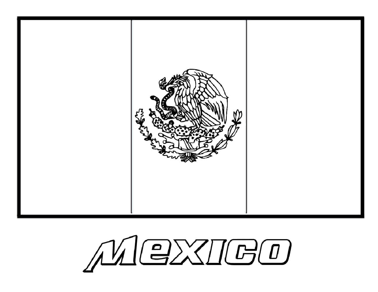 Desenho deBandeira do México 4 para colorir