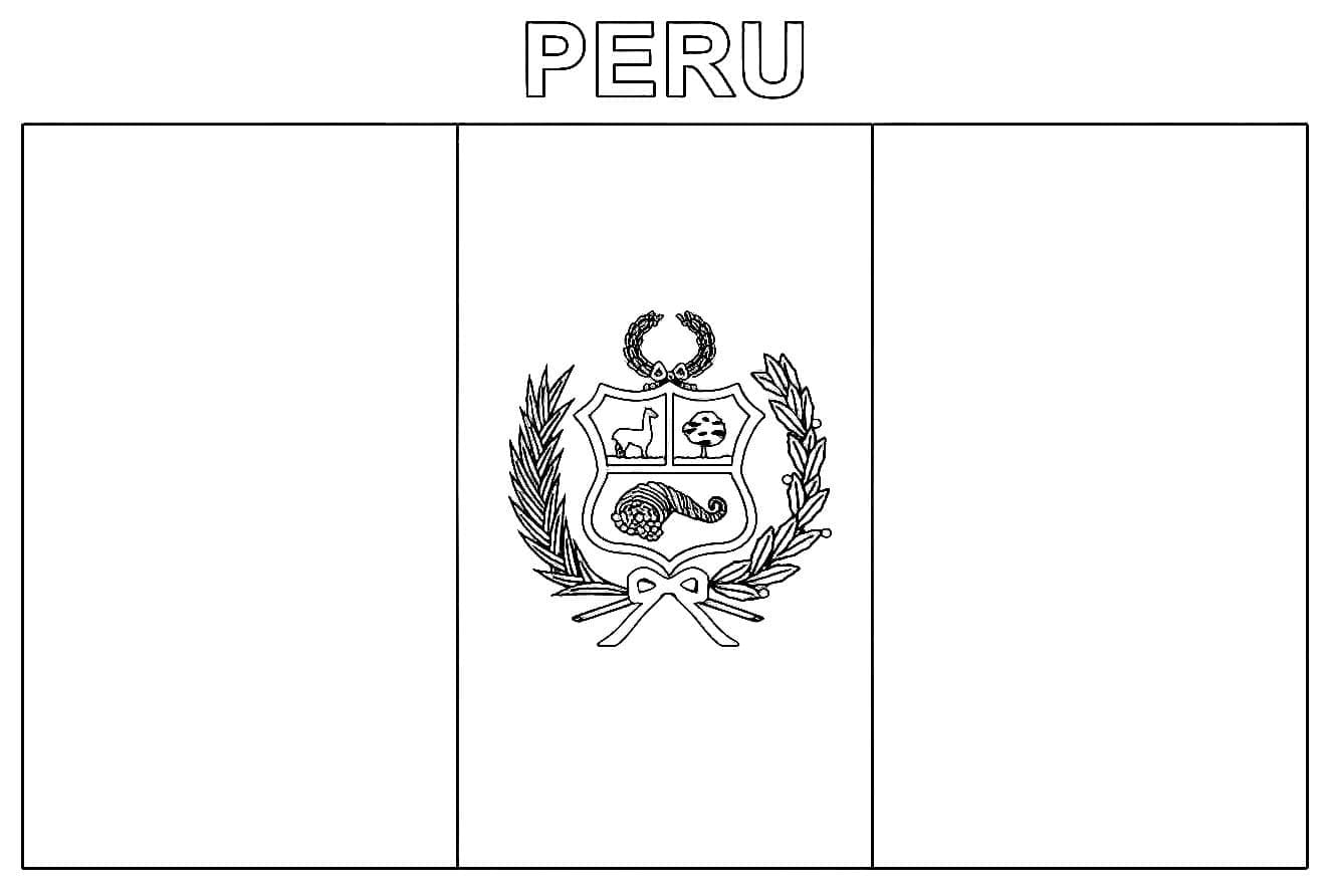 Desenho deBandeira do Peru Imprimível para colorir