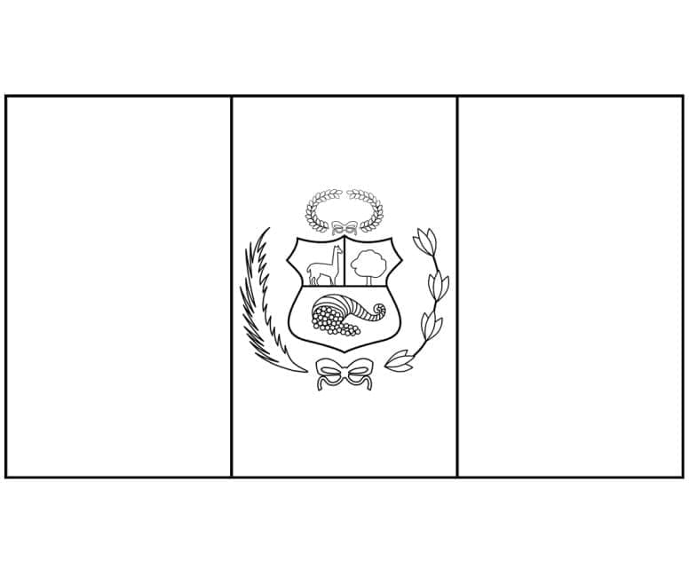 Desenho deBandeira do Peru Para Crianças para colorir