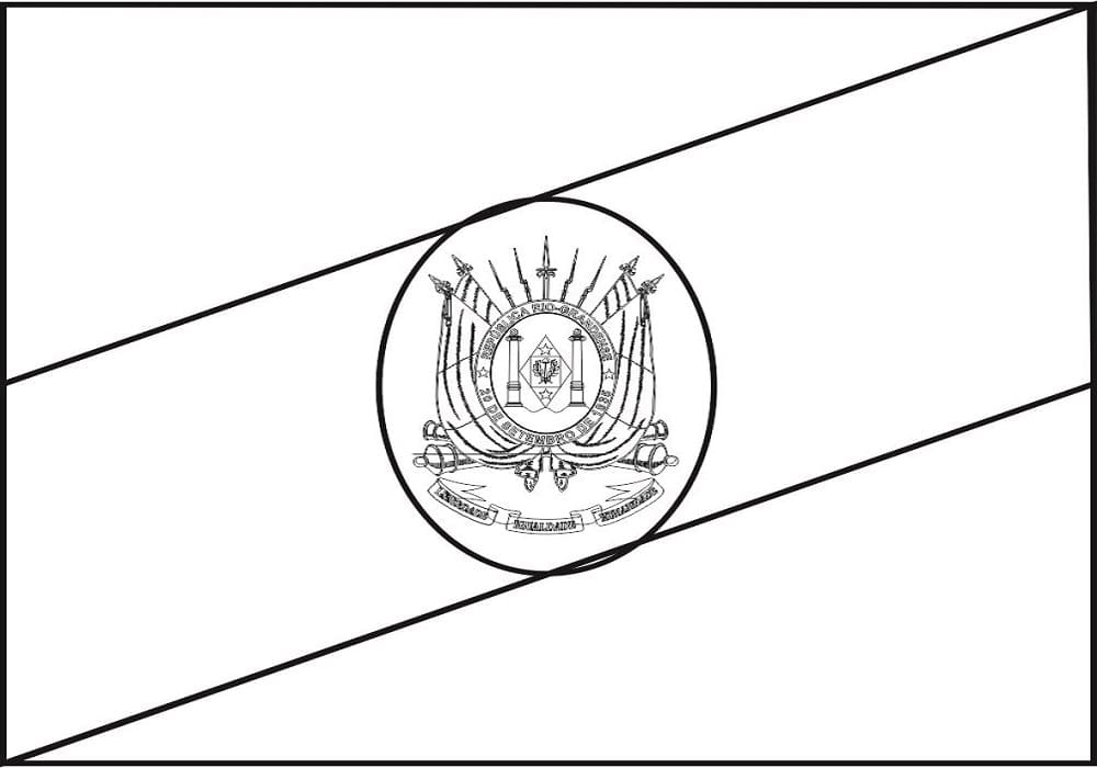 Desenho deBandeira do Rio Grande do Sul 2 para colorir