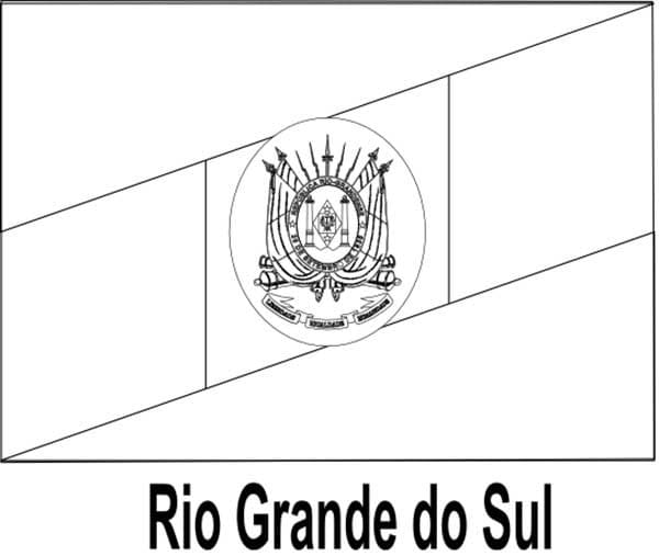 Desenhos de Bandeira do Rio Grande do Sul para colorir