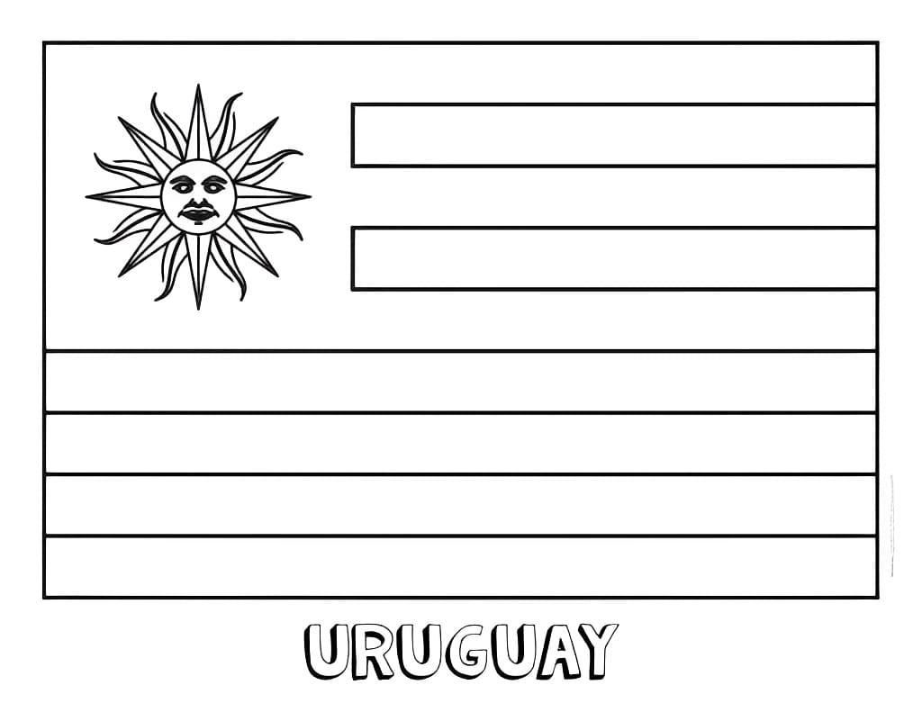 Desenho deBandeira do Uruguai 1 para colorir