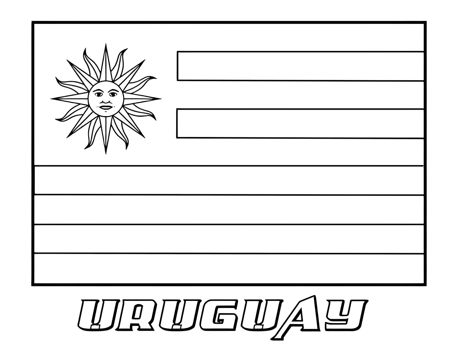 Desenho deBandeira do Uruguai 2 para colorir