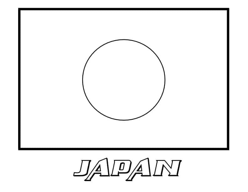 Desenho deBandeira Japonesa do Japão para colorir