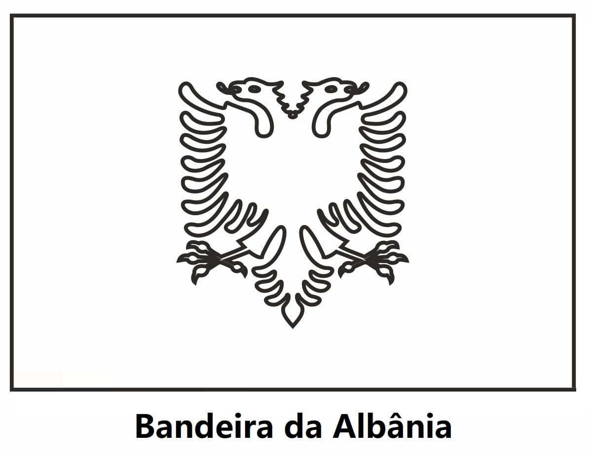 Desenhos de Bandeira da Albânia para colorir