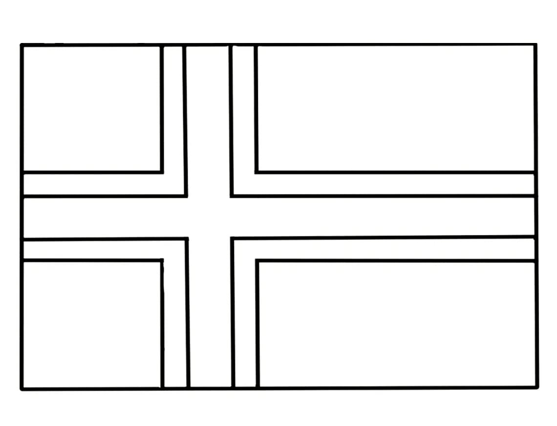 Desenhos de Bandeira da Noruega para colorir