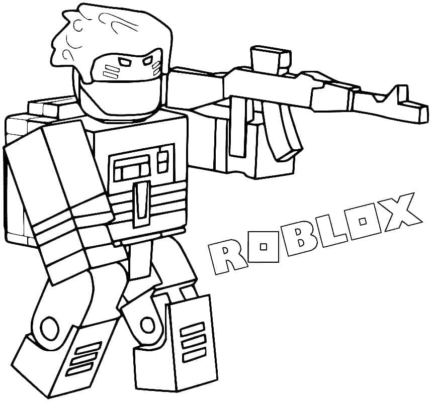 Desenho deBandit de Roblox para colorir