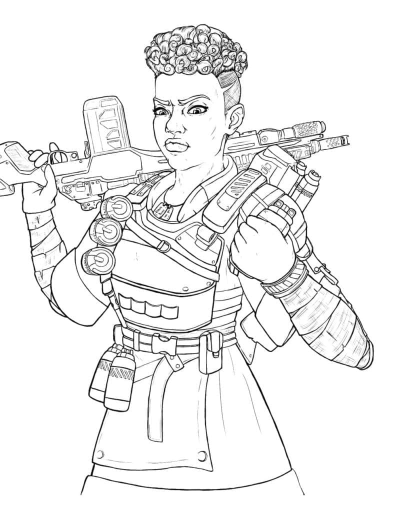 Desenho deBangalore Apex Legends para colorir