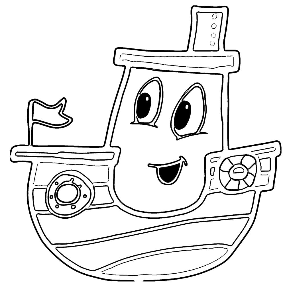 Desenho deBarco de Três Palavrinhas para colorir