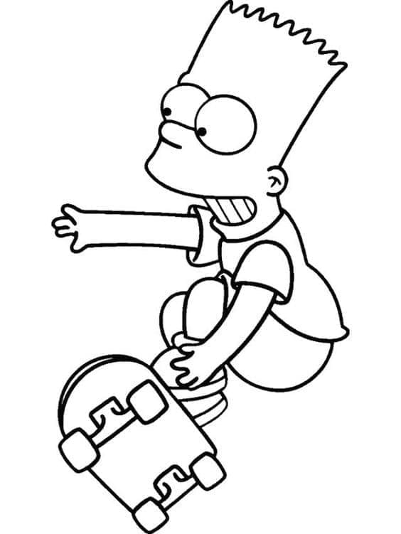 Desenhos de Bart Simpson para colorir