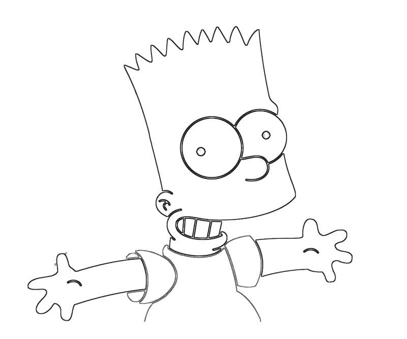 Desenho deBart Simpson Grátis Para Crianças para colorir