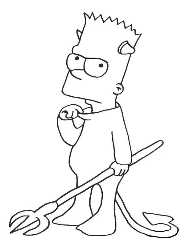 Desenho deBart Simpson no Halloween para colorir