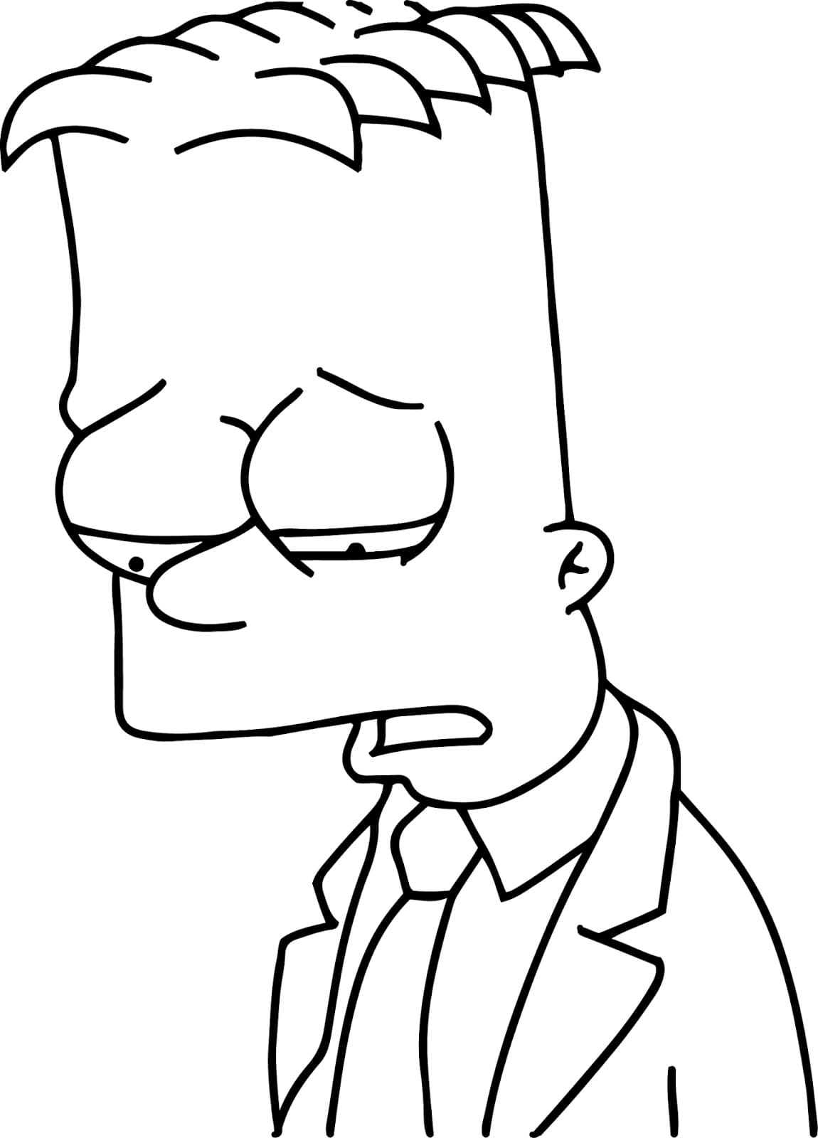 Desenho deBart Simpson Triste para colorir