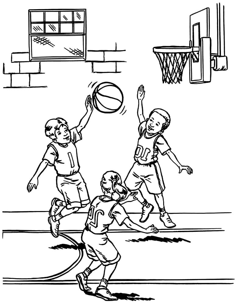 Desenho deBasquete Escolar para colorir