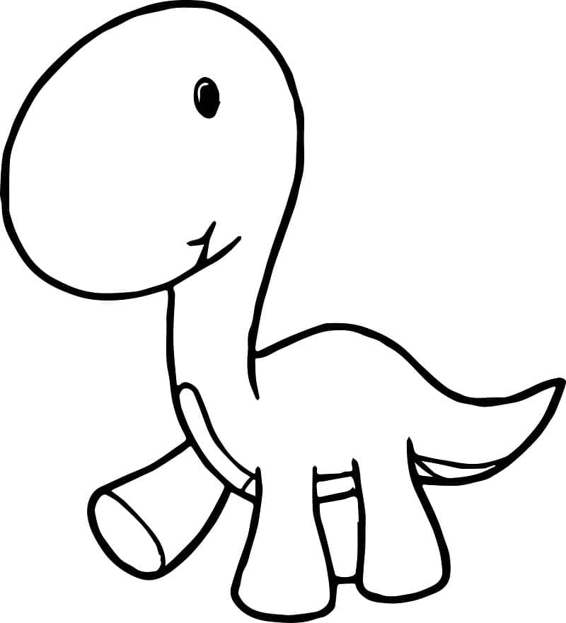 Desenho deBebê Dinossauro Fácil para colorir