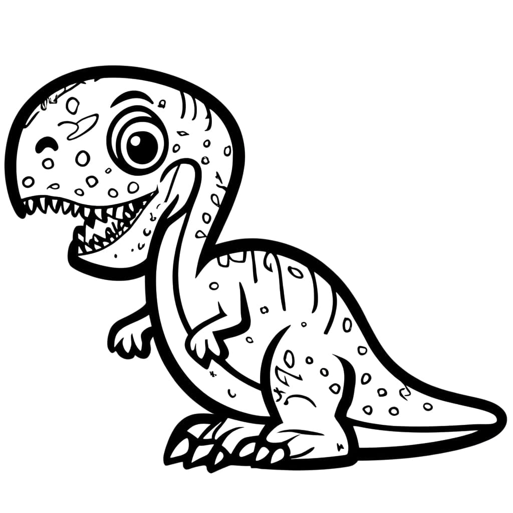 Desenho deBebê Dinossauro Sorridente para colorir